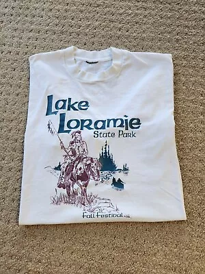 Vintage Lake Loramie T Shirt Small Native American Fall Festival Single Stitch • $9.99