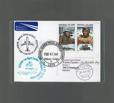 Ireland Airmail Cover Uliga Majuro Marshall Islands To Dublin 2011 Postcard • $24