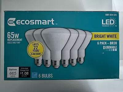 NIB EcoSmart 65 Watt Dimmable LED Light Bulbs Soft White (6-Pack) Indoor • $14.95