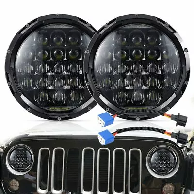 2x 7Inch 210W Round LED Headlights Hi/Lo Beam DRL H4 For Jeep Wrangler JK TJ LJ • $92.99