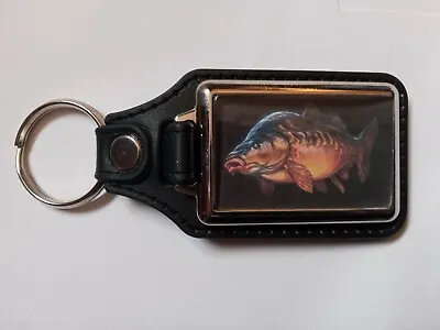 CARP FISHING LEATHER KEYRING Mirror Carp • £3.99