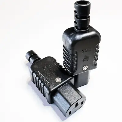 Heavy Duty Rewireable IEC C13 Female Inline Socket Plug 10A 230V BS 62321 (PAIR) • £6.99