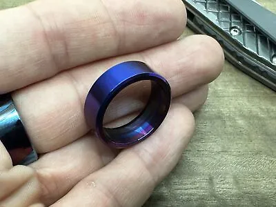 ESSENTIAL Flamed Blue-Purple TITANIUM Ring US Size: 10 / Pendant / SpinTop Stand • $49.50