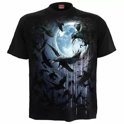 £16.99 • Buy Spiral Direct CROW MOON T-Shirt/Biker/Skull/Crow/Goth/Dark Wear/Top/Tee