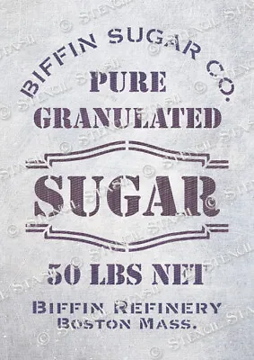 Grain Sack Sugar STENCIL 3 Sizes GSS Vintage Furniture Label SUPERIOR 250 MYLAR • £5