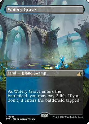 MTG Near Mint Watery Grave (Borderless) - [Ravnica Remastered] • $35.88