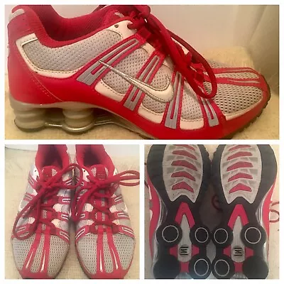 Nike SHOX Women’s Red Gray 309254-611 Sneakers  US Size 6 EUR 36.5 Shoes • $47.99