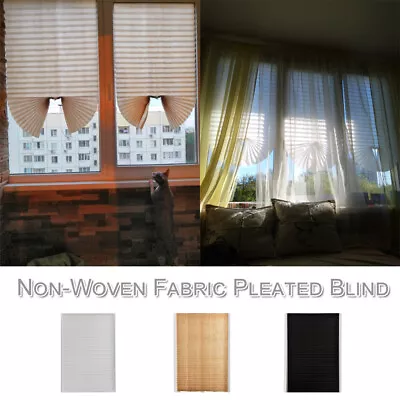 £7.89 • Buy Self-Adhesive Pleated Blind Kitchen Balcony Door Window Curtain Shades Decor UK
