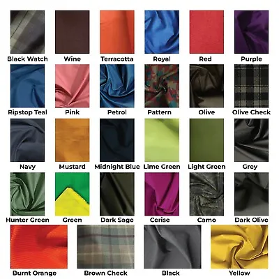 Dry Wax Fabric Water Repellent 100% Cotton Material Outdoors Cushions Coats • £7.99