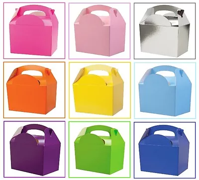 Assorted Plain Coloured Party Boxes Childrens / Kids Recyclable Food Usable Meal • £69.99