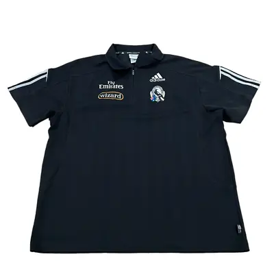 $34.50 • Buy Adidas AFL Collingwood Magpies Men's Short Sleeve 1/4 Black Polo Shirt Size XXL
