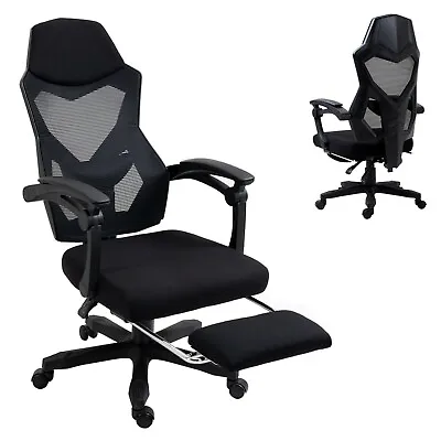 $188 • Buy Ergonomic Office Chair Mesh Footrest Recliner For Work Gaming Study White Black