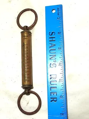 Small CHATILLON Solid Brass SPRING Balance 25 Lb Hand Held Scale Made In USA • $24.99