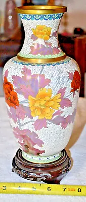 Stunning Vintage  Cloisonne Vase 12  With A Stand Vintage • $100.09