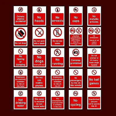 Not Drinking Water / Tipping Or Dumping / Employees / No - Plastic Sign Sticker • £12.99