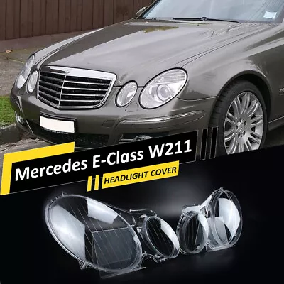 Pair Headlight Lens Headlamp Cover For Mercedes Benz E Class 2002-2008 W211 E350 • $48.99