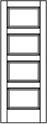 4 Panel Equal Square Stile & Rail Interior Wood Doors 20 Wood Species Model# 4CC • $288