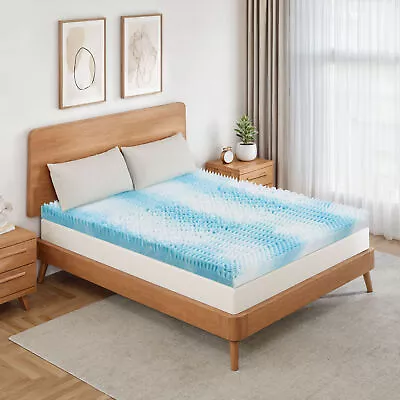 3/4 Inch Mattress Topper Cooling Gel Memory Foam Bed Toppers Soft Matt In A Box • $62.99