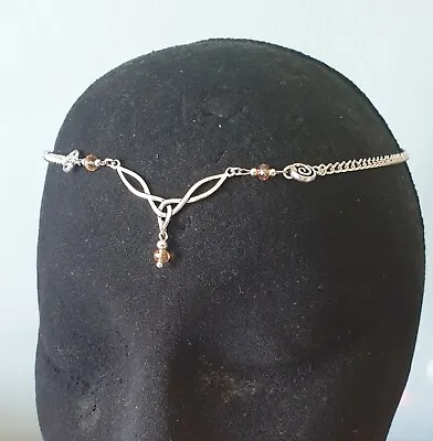 Celtic Elven Triquetra And Citrine Circlet Headdress Pagan Wicca Jewellery  ☆ © • £12