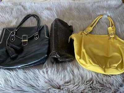 3 X Faux Leather Mango Miss Sixty & Bartoli Handbags Bags Some Exterior Degrade • £7