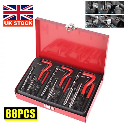 £16.79 • Buy 88pc Thread Repair Set Kit Helicoil M6 M8 M10 Thread Inserts Taps & Drill Bits