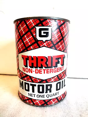 Rare Vintage Gurley Refining Thrift Motor Oil Can 1 Full Quart Memphis Tennessee • $59.95