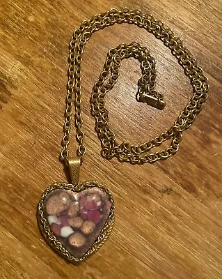 Miriam Haskell Vintage Gold Tone Heart Filigree Necklace Signed • $79.99