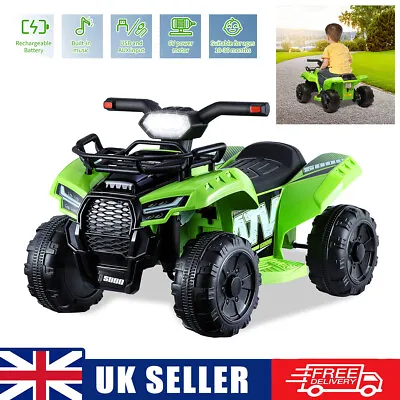 6V Kids Ride-On Electric ATV Off-Road Quad Car Toy W/Low&High Speeds LED Lights • £67.99