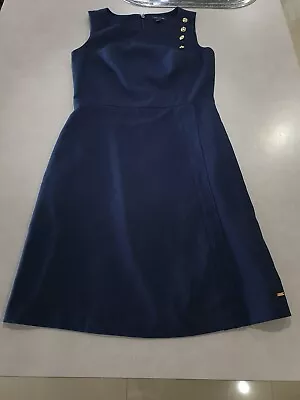 Tommy Hilfiger Navy Business Straight Dress.Size 2 Wrap Around Skirt.Knee Length • $26.50