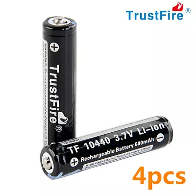 Trustfire 4X 10440 600mAh Lithium Battery 3.7V Rechargeable Li-ion Battery S • £17.88