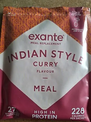 £3.30 • Buy Exante Meal Replacement, Indian Style Curry Flavour Meal, 3 Sachets