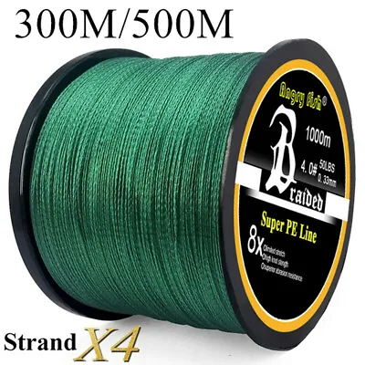 Super Strong PE  Braided Fishing Line 4 Strands 300/500M 12-100LB Fishing Wire • $14.52