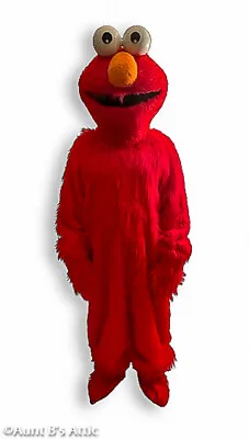 Red Monster Cute Adult Mascot Costume 6Pc Rd Faux Fur Friendly Character Lg/XL • $399.98