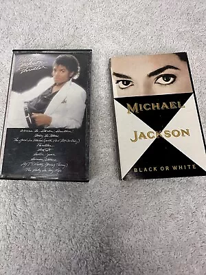 Michael Jackson Thriller & Black Or White Cassette Tape Lot Of 2 • $10