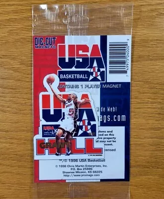 GRANT HILL Dream Team USA Vintage 1996 NBA Basketball Die-Cut Fridge Magnet • $9.59