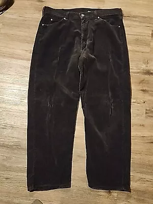 Vintage LEVIS 565 Wide-Leg Corduroy Pants 38X31 Faded Black Baggy Silver Tab • $50.99