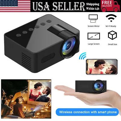 Mini Projector LED HD 1080P WIFI Home Cinema Portable Home Theater LCD Projector • $31.47