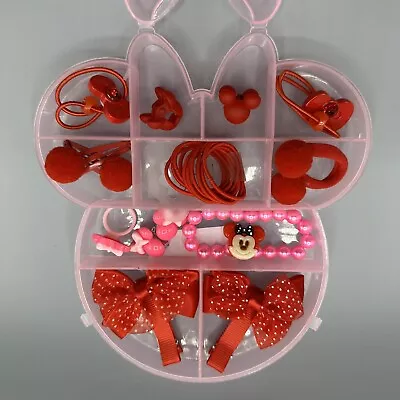 Girls Gift Set Minnie Mouse Jewelry Set Bracelet Ring Earrings Hair Clip Tie • $9.99