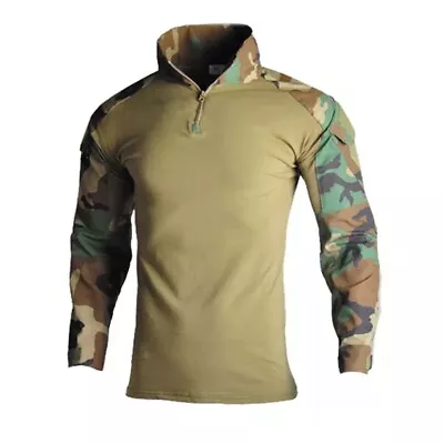 Airsoft Mens Tactical Combat Long Sleeve Shirt Army Military Hiking Casual Shirt • £22.20