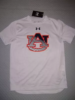 NEW Auburn Tigers Eagles Under Armour Youth Medium Sleeve Shirt Logo M White • $14.99