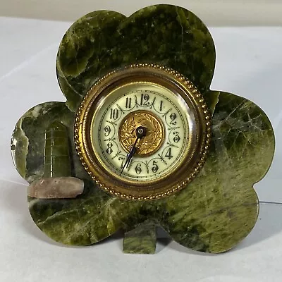 Vintage Figural Clover Lighthouse Clock Connemara Marble Ireland • $195