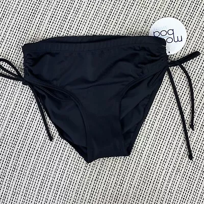 Mod Bod Swim Bottoms Womens XS Black Adjustable Drawstring Ruched Sides Bikini • $14.88
