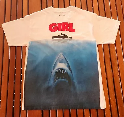 VINTAGE 90's Y2K T SHIRT GIRL JAWS SHARK ATACK SKATEBOARD LOWRIDER GANGSTER RAP  • $49.99