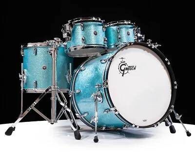 Gretsch Brooklyn Series 4pc Shell Pack W/ 22  Bass - Turquoise Sparkle • $3139