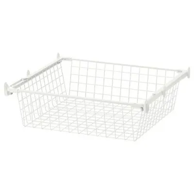 HJÄLPA Wire Basket With Pull-out Rail White 60x55 Cm • £29.38