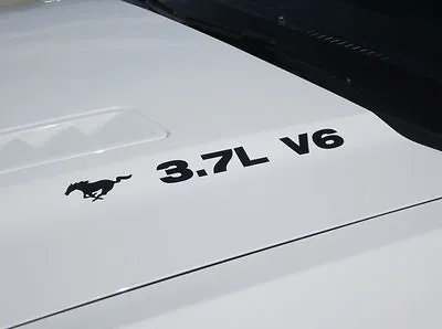 2011-2014 Ford Mustang 3.7 V6 With Pony Hood Decals Vinyl Decals Set Of 2  • $12.99