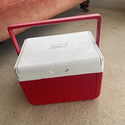 Vintage Coleman Small Red Lunch Box Cooler Model 5205 USA Campervan • £17.50
