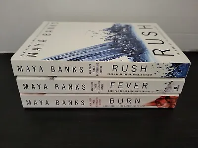 Complete Set Series - Lot 3 Breathless Trilogy Books By Maya Banks RUSH FEVER • $25