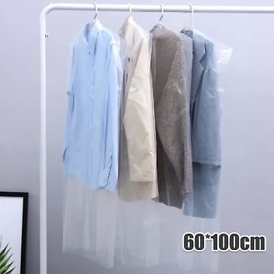 £13.39 • Buy 50Pcs/Set Clear Polythene Garment Clothes Dust Cover Suit Dress Dry Cleaner Bags