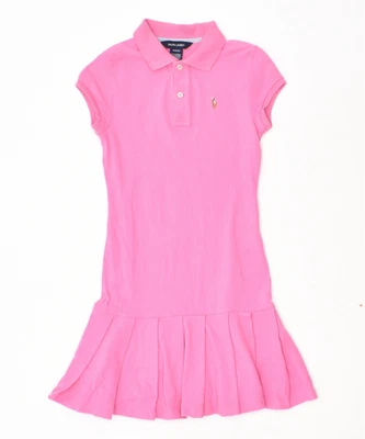 £23.95 • Buy RALPH LAUREN Girls Polo Dress 8-9 Years Medium Pink Cotton IL08